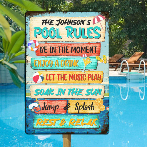 Australia Metal Sign - Personalized Pool Rules Australia Metal Sign - Personalized Pool Rules