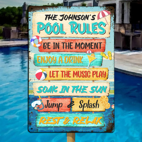 Australia Metal Sign - Personalized Pool Rules Australia Metal Sign - Personalized Pool Rules