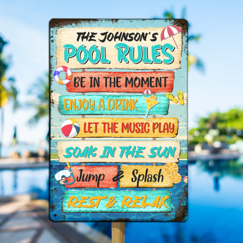 Australia Metal Sign - Personalized Pool Rules Australia Metal Sign - Personalized Pool Rules