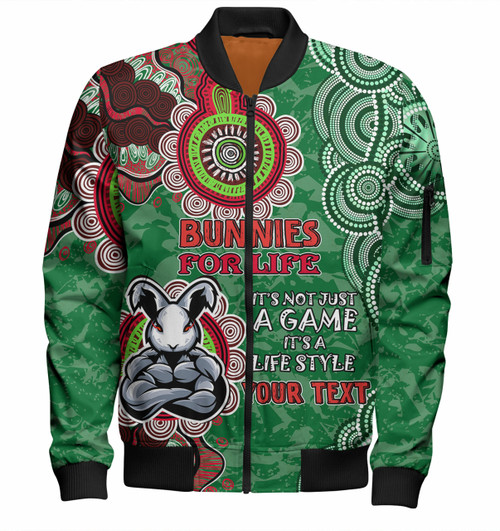 Australia Rabbitohs Custom Bomber Jacket - Bunnies for Life Bomber Jacket Australia Rabbitohs Custom Bomber Jacket - Bunnies for Life Bomber Jacket
