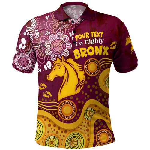Brisbane Broncos Custom Polo Shirt - Go Mighty Bronx Polo Shirt Brisbane Broncos Custom Polo Shirt - Go Mighty Bronx Polo Shirt