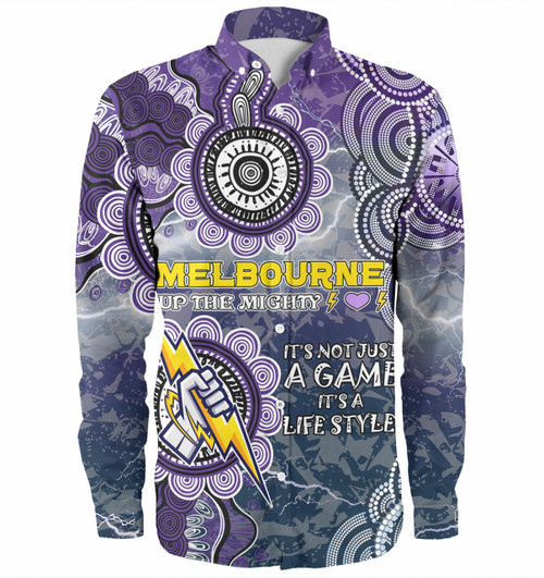 Melbourne Storm Custom Long Sleeve Shirt - Up The Mighty Shirt Melbourne Storm Custom Long Sleeve Shirt - Up The Mighty Shirt