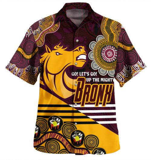 Brisbane Broncos Custom Hawaiian Shirt - Go! Let's go! Up The Mighty Bronx Home Jersey Shirt