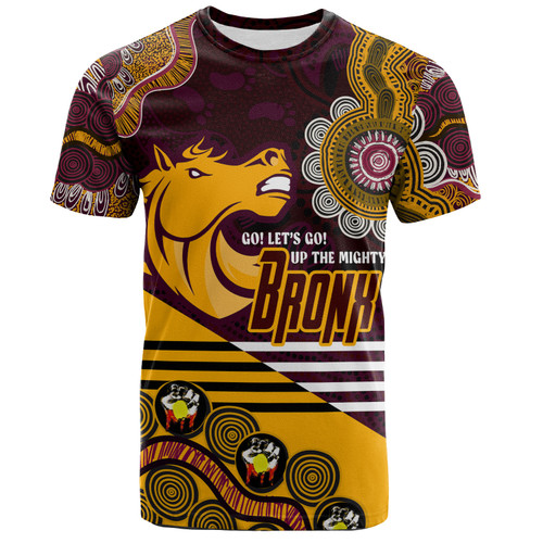 Brisbane Broncos Custom T-shirt - Go! Let's go! Up The Mighty Bronx Home Jersey T-shirt