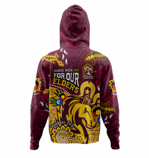 Brisbane Broncos Hoodie - Bronx For Our Elders Aboriginal Inspired Hoodie Blue Brisbane Broncos Hoodie - Bronx For Our Elders Aboriginal Inspired Hoodie Blue