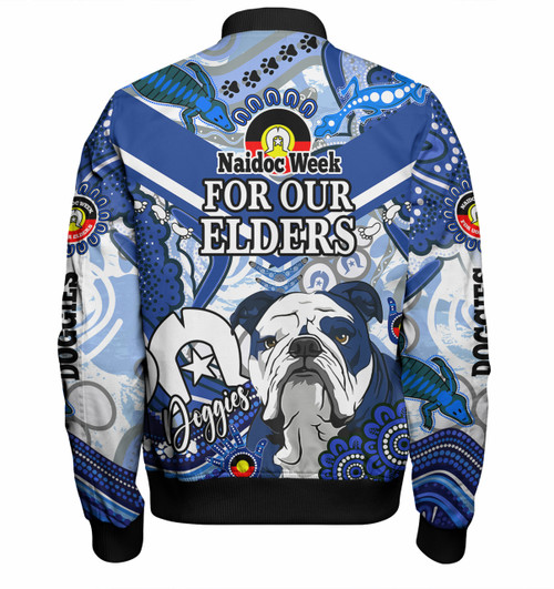 Canterbury-Bankstown Bulldogs Custom Bomber Jacket - Naidoc Week Doggies Bomber Jacket Canterbury-Bankstown Bulldogs Custom Bomber Jacket - Naidoc Week Doggies Bomber Jacket