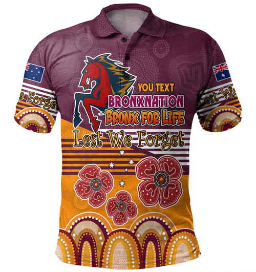 Brisbane Broncos Anzac Custom Polo Shirt - Anzac Day Bronxnation for Life Polo Shirt Brisbane Broncos Anzac Custom Polo Shirt - Anzac Day Bronxnation for Life Polo Shirt