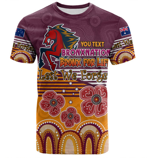 Brisbane Broncos Anzac Custom T-shirt - Anzac Day Bronxnation for Life T-shirt Brisbane Broncos Anzac Custom T-shirt - Anzac Day Bronxnation for Life T-shirt