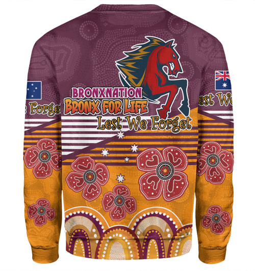 Brisbane Broncos Anzac Custom Sweatshirt - Anzac Day Bronxnation for Life Sweatshirt Brisbane Broncos Anzac Custom Sweatshirt - Anzac Day Bronxnation for Life Sweatshirt