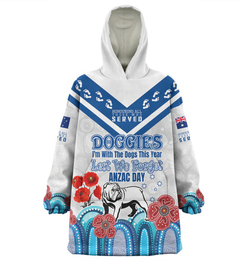 Canterbury-Bankstown Bulldogs Anzac Custom Snug Hoodie - Anzac Day I'm With The Doggies Oodie