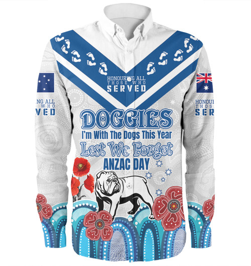 Canterbury-Bankstown Bulldogs Anzac Custom Long Sleeve Shirt - Anzac Day I'm With The Doggies Shirt