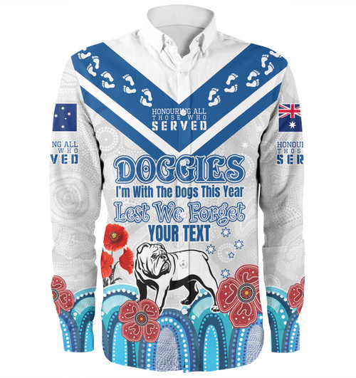 Canterbury-Bankstown Bulldogs Anzac Custom Long Sleeve Shirt - Anzac Day I'm With The Doggies Shirt Canterbury-Bankstown Bulldogs Anzac Custom Long Sleeve Shirt - Anzac Day I'm With The Doggies Shirt