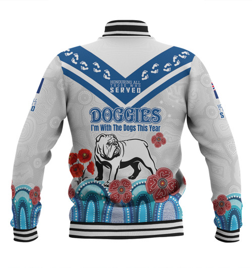 Canterbury-Bankstown Bulldogs Anzac Custom Baseball Jacket - Anzac Day I'm With The Doggies Jacket Canterbury-Bankstown Bulldogs Anzac Custom Baseball Jacket - Anzac Day I'm With The Doggies Jacket