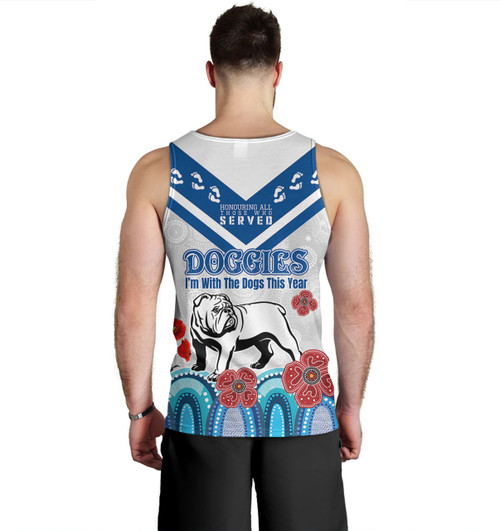 Canterbury-Bankstown Bulldogs Anzac Custom Men Tank Top - Anzac Day I'm With The Doggies Tank Top