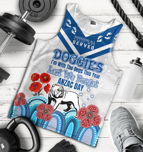 Canterbury-Bankstown Bulldogs Anzac Custom Men Tank Top - Anzac Day I'm With The Doggies Tank Top