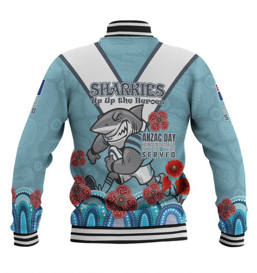 Cronulla-Sutherland Sharks Anzac Custom Baseball Jacket - Up Up The Heroes Jacket Cronulla-Sutherland Sharks Anzac Custom Baseball Jacket - Up Up The Heroes Jacket