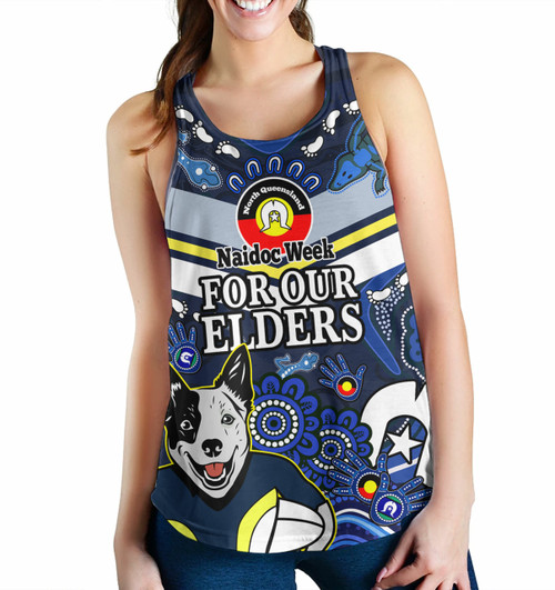 North Queensland Cowboys Naidoc Custom Women Racerback Tank - For Our Elders Home Jersey Tank North Queensland Cowboys Naidoc Custom Women Racerback Tank - For Our Elders Home Jersey Tank