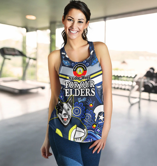 North Queensland Cowboys Naidoc Custom Women Racerback Tank - For Our Elders Home Jersey Tank North Queensland Cowboys Naidoc Custom Women Racerback Tank - For Our Elders Home Jersey Tank