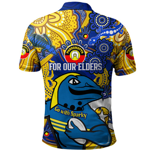 Parramatta Eels Naidoc Week Custom Polo Shirt - For Our Elders Go With Sparky Polo Shirt Parramatta Eels Naidoc Week Custom Polo Shirt - For Our Elders Go With Sparky Polo Shirt