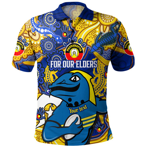 Parramatta Eels Naidoc Week Custom Polo Shirt - For Our Elders Go With Sparky Polo Shirt Parramatta Eels Naidoc Week Custom Polo Shirt - For Our Elders Go With Sparky Polo Shirt