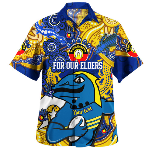 Parramatta Eels Naidoc Week Custom Hawaiian Shirt - For Our Elders Go With Sparky Shirt Parramatta Eels Naidoc Week Custom Hawaiian Shirt - For Our Elders Go With Sparky Shirt