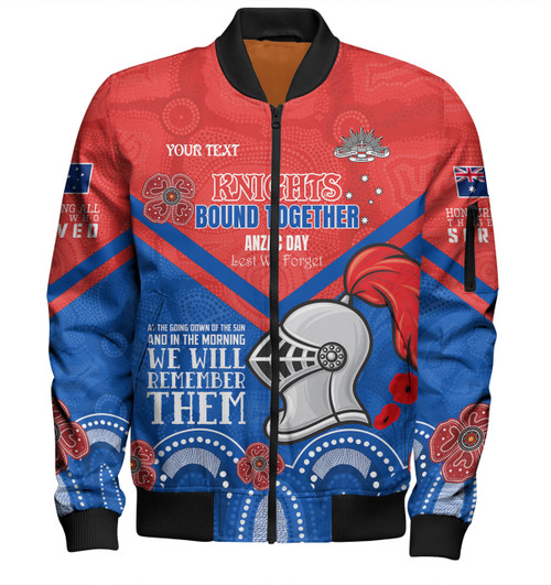 Newcastle Knights Anzac Custom Bomber Jacket - Knights Bound Together Bomber Jacket Newcastle Knights Anzac Custom Bomber Jacket - Knights Bound Together Bomber Jacket