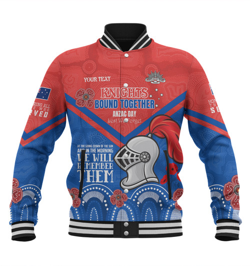 Newcastle Knights Anzac Custom Baseball Jacket - Knights Bound Together Jacket Newcastle Knights Anzac Custom Baseball Jacket - Knights Bound Together Jacket