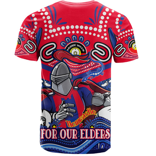 Newcastle Knights Naidoc Week Custom T-shirt - For Our Elders Home Jersey T-shirt