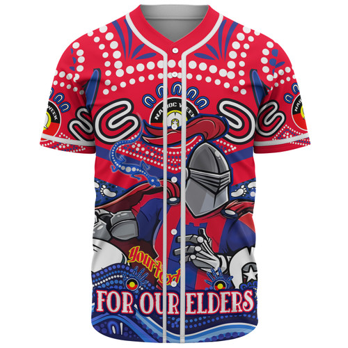 Newcastle Knights Naidoc Week Custom Baseball Shirt - For Our Elders Home Jersey Shirt