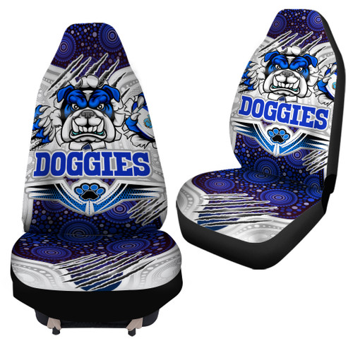 Australia City of Canterbury Bankstown Custom Car Seat Cover - Indigenous Super Doggies Scratch Style Australia City of Canterbury Bankstown Custom Car Seat Cover - Indigenous Super Doggies Scratch Style