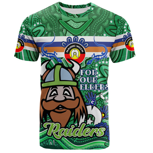 Canberra Raiders Naidoc Week Custom T-shirt - For Our Elders Home Jersey T-shirt
