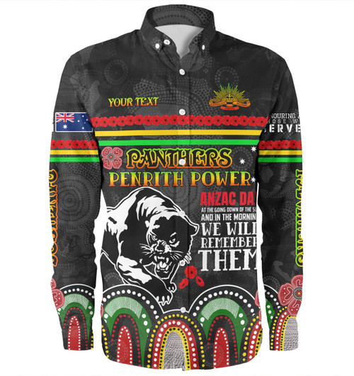 Penrith Panthers Anzac Custom Long Sleeve Shirt - Penrith Panthers Power Shirt Penrith Panthers Anzac Custom Long Sleeve Shirt - Penrith Panthers Power Shirt