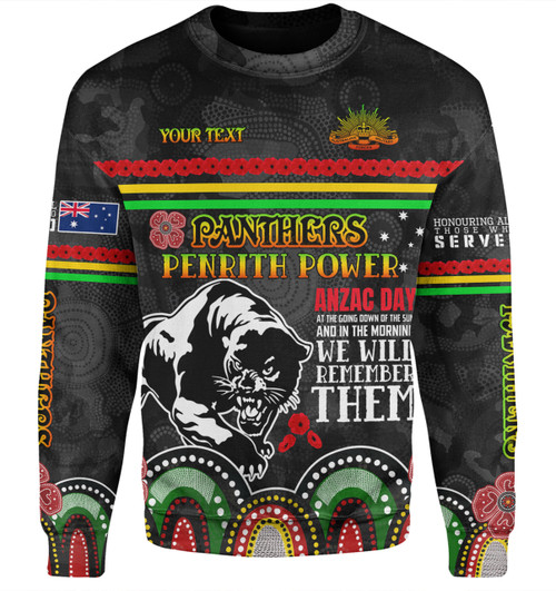 Penrith Panthers Anzac Custom Sweatshirt - Penrith Panthers Power Sweatshirt Penrith Panthers Anzac Custom Sweatshirt - Penrith Panthers Power Sweatshirt