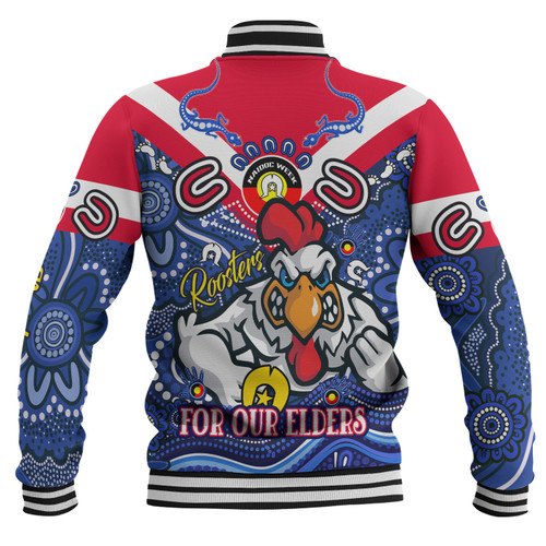 Sydney Roosters Naidoc Week Custom Baseball Jacket - For Our Elders Home Jersey Jacket Sydney Roosters Naidoc Week Custom Baseball Jacket - For Our Elders Home Jersey Jacket