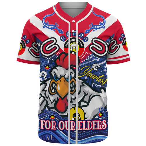Sydney Roosters Naidoc Week Custom Baseball Shirt - For Our Elders Home Jersey Shirt Sydney Roosters Naidoc Week Custom Baseball Shirt - For Our Elders Home Jersey Shirt