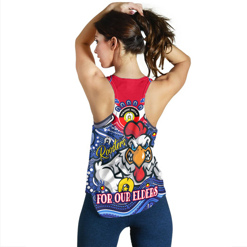 Sydney Roosters Naidoc Week Custom Women Racerback Tank - For Our Elders Home Jersey Tank