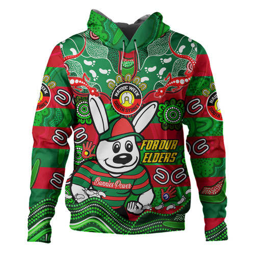South Sydney Rabbitohs Custom Hoodie - For Our Elders Home Jersey Hoodie South Sydney Rabbitohs Custom Hoodie - For Our Elders Home Jersey Hoodie