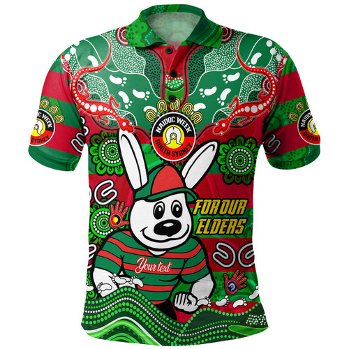 South Sydney Rabbitohs Custom Polo Shirt - For Our Elders Home Jersey Polo Shirt South Sydney Rabbitohs Custom Polo Shirt - For Our Elders Home Jersey Polo Shirt