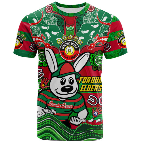 South Sydney Rabbitohs Custom T-shirt - For Our Elders Home Jersey T-shirt South Sydney Rabbitohs Custom T-shirt - For Our Elders Home Jersey T-shirt