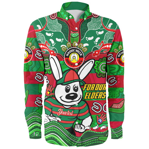 South Sydney Rabbitohs Custom Long Sleeve Shirt - For Our Elders Home Jersey Shirt South Sydney Rabbitohs Custom Long Sleeve Shirt - For Our Elders Home Jersey Shirt