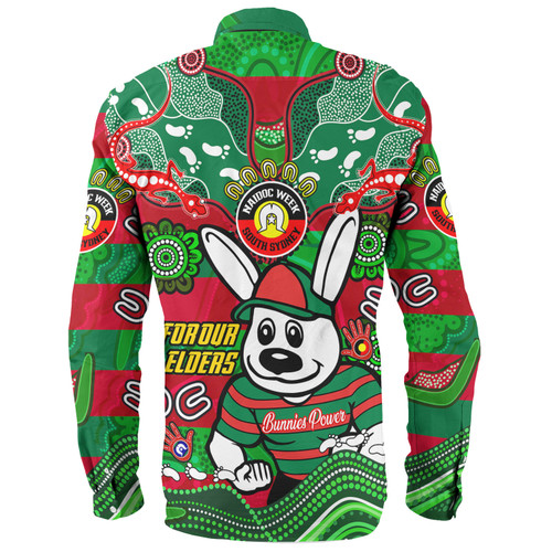 South Sydney Rabbitohs Custom Long Sleeve Shirt - For Our Elders Home Jersey Shirt South Sydney Rabbitohs Custom Long Sleeve Shirt - For Our Elders Home Jersey Shirt