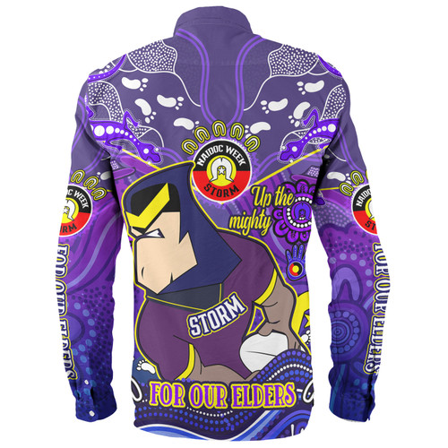 Melbourne Storm Naidoc Week Custom Long Sleeve Shirt - For Our Elders Home Jersey Shirt Melbourne Storm Naidoc Week Custom Long Sleeve Shirt - For Our Elders Home Jersey Shirt