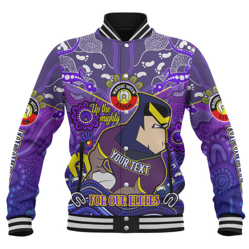 Melbourne Storm Naidoc Week Custom Baseball Jacket - For Our Elders Home Jersey Jacket Melbourne Storm Naidoc Week Custom Baseball Jacket - For Our Elders Home Jersey Jacket