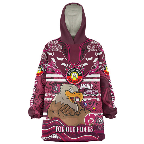 Manly Warringah Sea Eagles Custom Snug Hoodie - For Our Elders Home Jersey Oodie