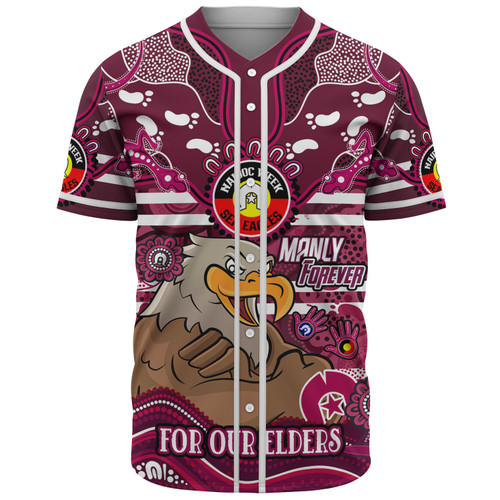 Manly Warringah Sea Eagles Custom Baseball Shirt - For Our Elders Home Jersey Shirt