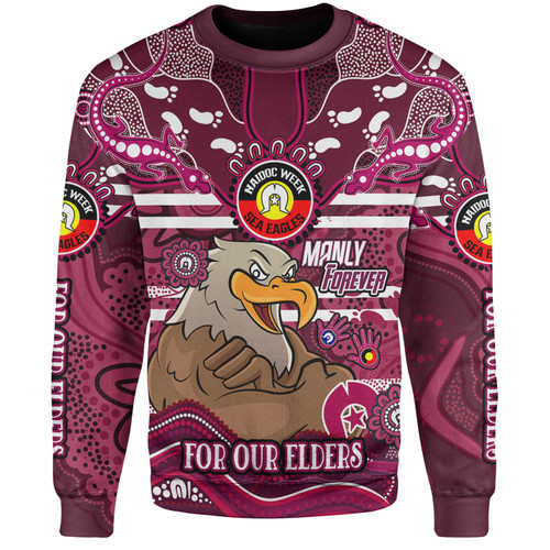 Manly Warringah Sea Eagles Custom Sweatshirt - For Our Elders Home Jersey Sweatshirt