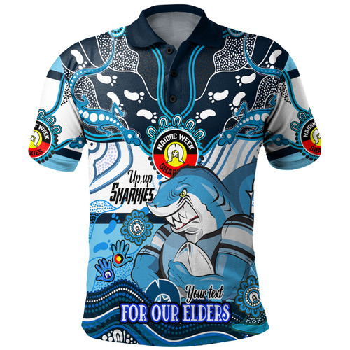 Cronulla-Sutherland Sharks Naidoc Week Custom Polo Shirt - For Our Elders Home Jersey Polo Shirt Cronulla-Sutherland Sharks Naidoc Week Custom Polo Shirt - For Our Elders Home Jersey Polo Shirt