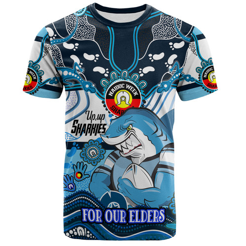 Cronulla-Sutherland Sharks Naidoc Week Custom T-shirt - For Our Elders Home Jersey T-shirt