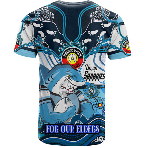 Cronulla-Sutherland Sharks Naidoc Week Custom T-shirt - For Our Elders Home Jersey T-shirt Cronulla-Sutherland Sharks Naidoc Week Custom T-shirt - For Our Elders Home Jersey T-shirt