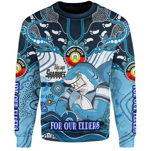 Cronulla-Sutherland Sharks Naidoc Week Custom Sweatshirt - For Our Elders Home Jersey Sweatshirt